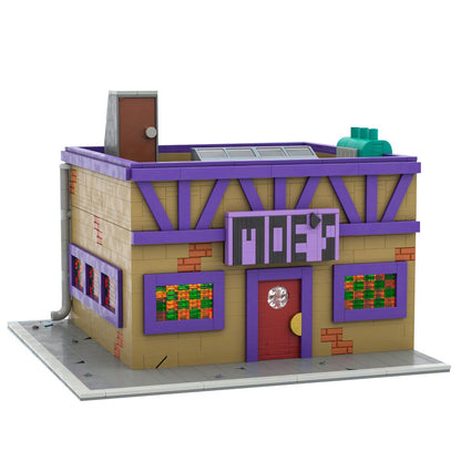 Gobricks MOC Simpsoned Modular Moe's Tavern Modelo de Tijolos O Ponto de Encontro de Springfield Modular Moe's Tavern Bar Blocos de Montar Brinquedos de Presente