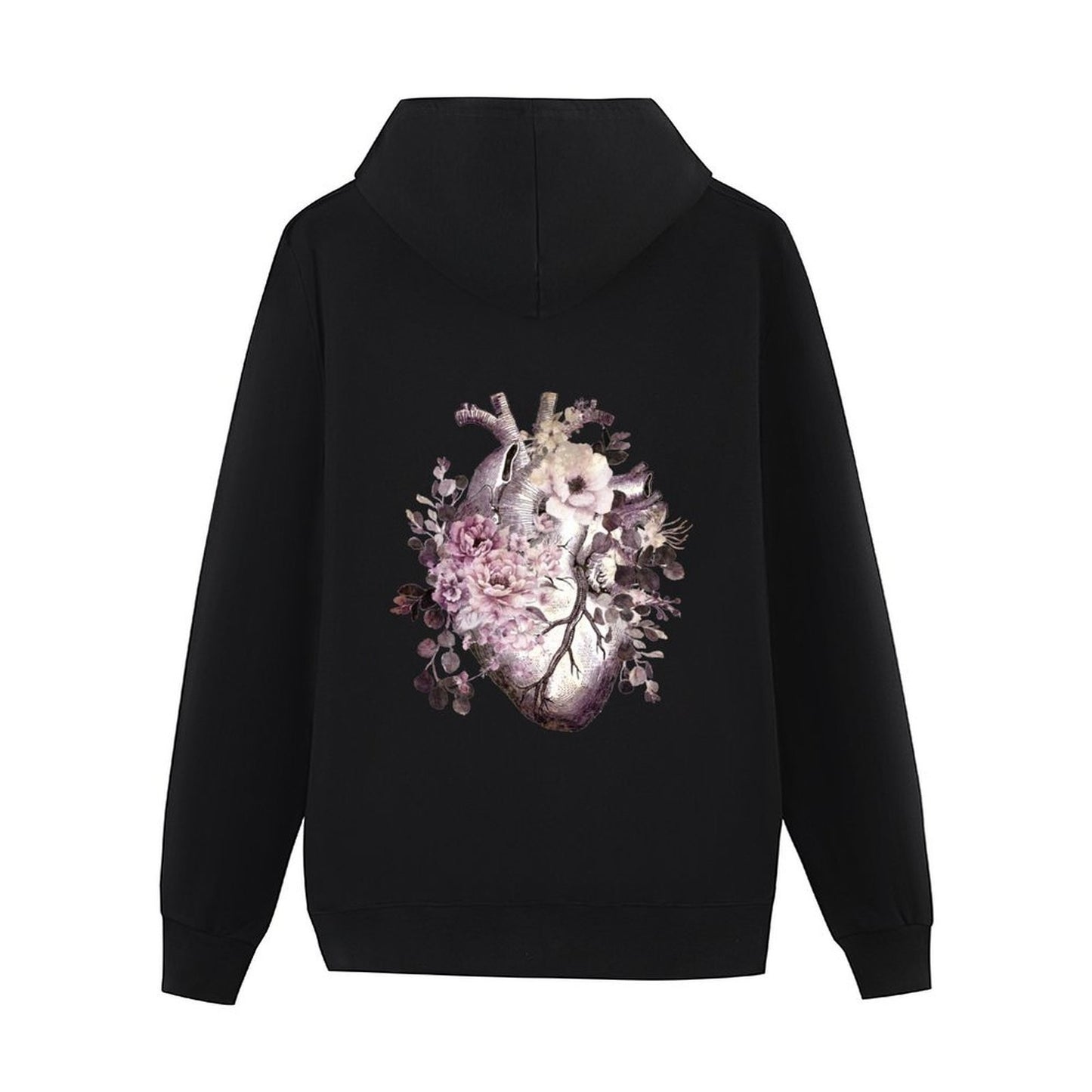 Bloom Floral Heart Human Anatomy pink watercolor style flowers Hoodie fashion men new hooded tee