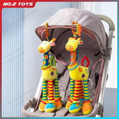 47CM Baby Stroller Soother Hanging Doll Giraffe with Soft Cotton Crib Bell Infant Bed Game Educational Toy for Son Daughter Gift