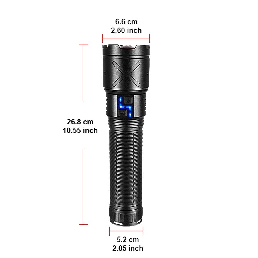 2025 New Ultra Bright LED Flashlight USB Rechargeable Zoom Flashlights Long Range 6000M Tactical Torch Camping Fishing Work Lamp