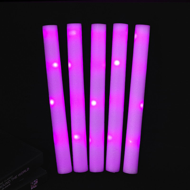 30Pcs RGB LED Glow Foam Stick Bulk Colorful LED Glow Sticks Cheer Tube Dark   Light Birthday Wedding Party Supplies