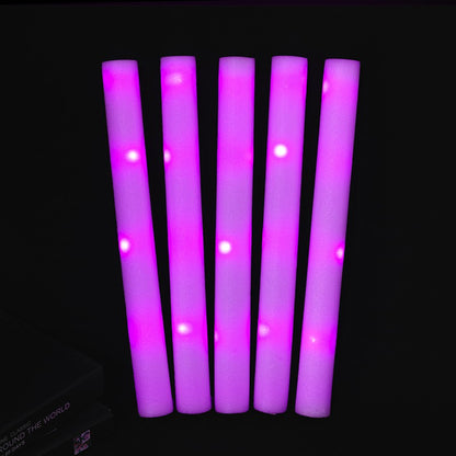 30Pcs RGB LED Glow Foam Stick Bulk Colorful LED Glow Sticks Cheer Tube Dark   Light Birthday Wedding Party Supplies