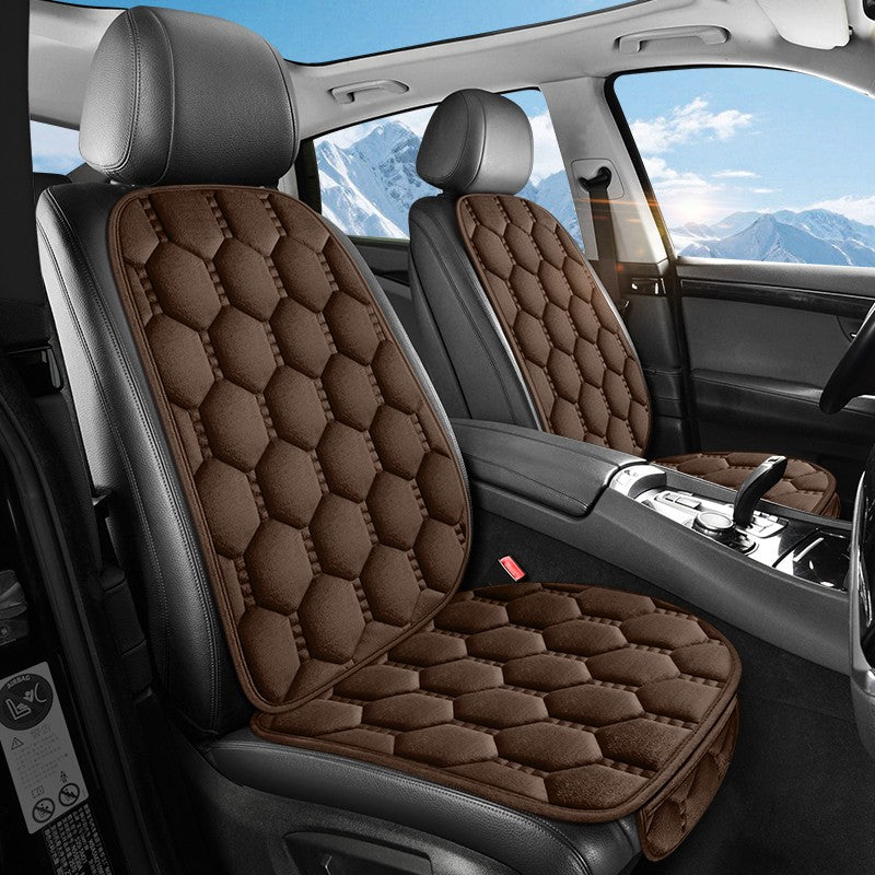 Car seat cushion three piece set, single seat, single piece, winter plush backrest, no binding, anti slip, cold resistant pad