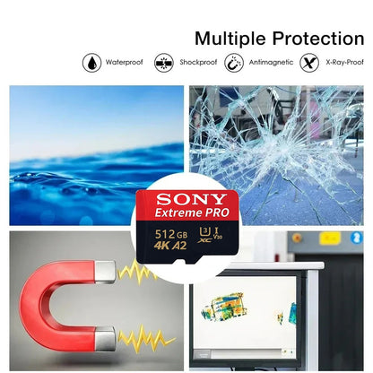 Cartão Micro Flash SD Sony 1TB Cartão de Memória SD Extremo 128GB Cartões Flash TF 512GB 256GB A2 U3 V30 SD Para Celular Xiaomi Computador