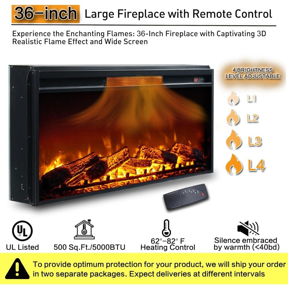 TV Stand for TVs up to 80 Inches with 36 Electric Fireplace, 31 Farmhouse Tall Entertainment Center w/Drawer & Adjusta