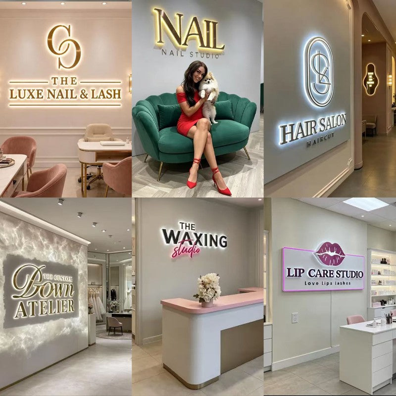 Custom LED Sign Backlit Luminous Business Logo Custom Wall Signage Led Letter for Beauty Nail SPA Salon Shop CE/UL Certified