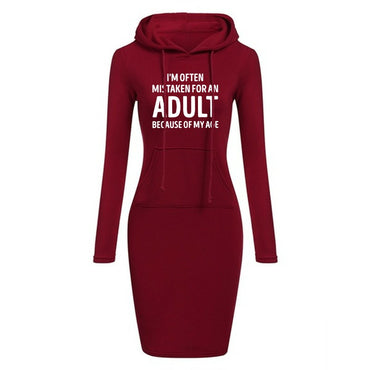 I'm Often Mistaken For An Adult BECAUSE OF MY AGE Hot Sale Women's Dresses Casual Autumn and Winter Everyday Comfortable Dresses