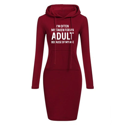 I'm Often Mistaken For An Adult BECAUSE OF MY AGE Hot Sale Women's Dresses Casual Autumn and Winter Everyday Comfortable Dresses