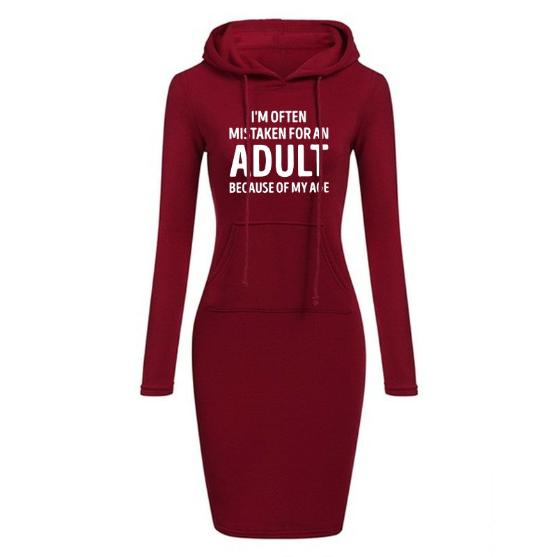 I'm Often Mistaken For An Adult BECAUSE OF MY AGE Hot Sale Women's Dresses Casual Autumn and Winter Everyday Comfortable Dresses