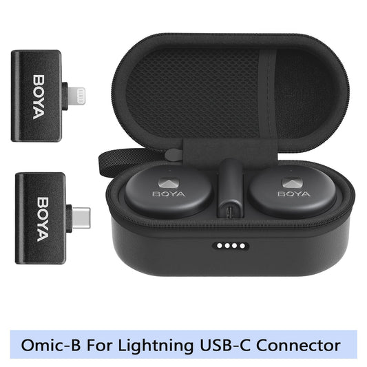 BOYA Omic D/U Wireless Lavalier Lapel Microphone for iPhone iPad Android Type-c Smartphone Youtube Live Recording Interview Vlog