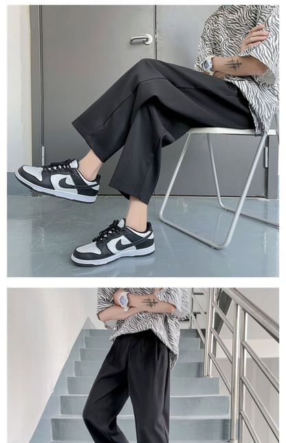 2025 Loose Men's Suit Solid Color Blazers Formal Office Pants Business Trousers Community Fashion Dress Korean Male Clothing X40