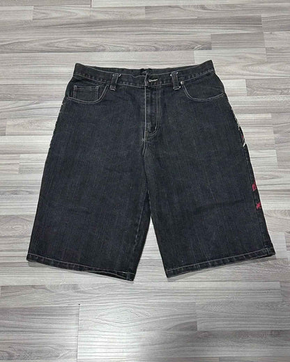 American Fashion Hip Hop Embroidered Denim Shorts Men Street Y2K New Casual Vintage Loose Jeans Unisex Harajuku Punk Rock Shorts