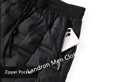Calças Masculinas de Pena de Pato para Exterior, Acolchoadas, Inverno, 8GG, 7GG, 6GG, Jogger, Quente, Impermeável, Térmica, Tamanhos Grandes, Roupas Resistentes ao Frio