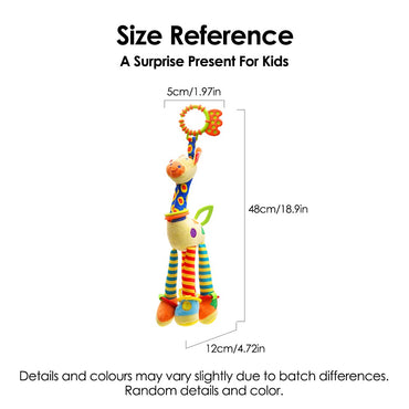 1pcs Soft Giraffe Animal Handbells Rattles Plush Infant Toddler Car Bed Hanging Toy Baby Early Education Development Handle Toys