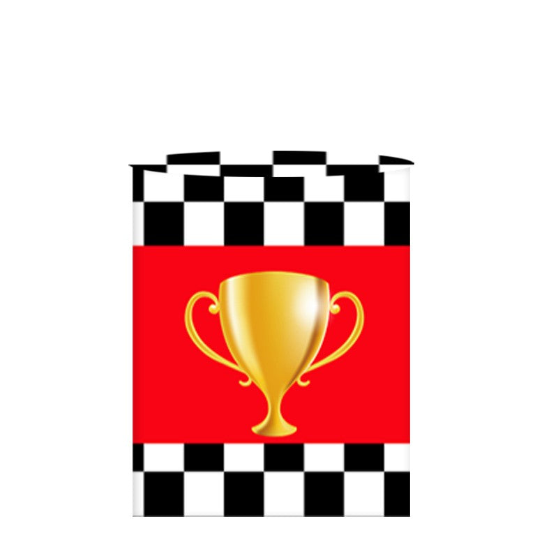 Race Car Theme Cylinder Covers Decor Elastic Racing Party Backdrop Pedestal Cover Baby Shower Birthday Custom Name Desserts