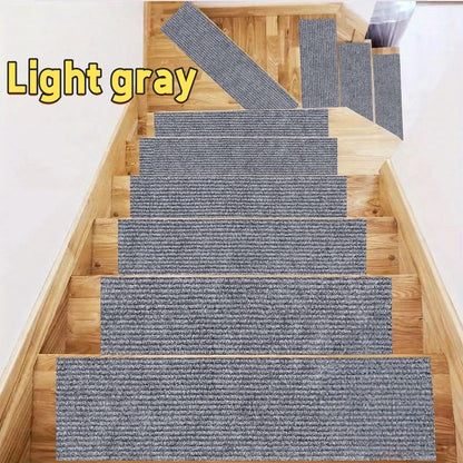 1pc 80cm/31.49inch Soft Suede Treads Anti-Slip Indoor Stair Runner Carpet Stair Rug Mat ,Electrostatic adsorption is healthier