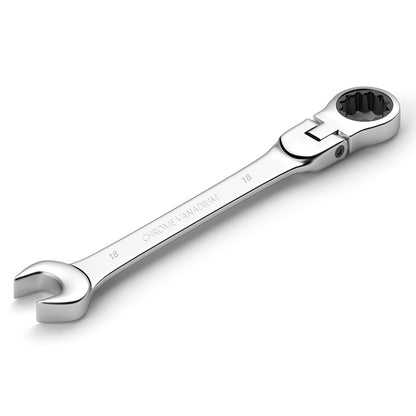 Ratchet Spanner Wrench Set 8-22mm Gear Ring Ratcheting Combination Wrench Kit Metric Flexible Head with Canvas Bag