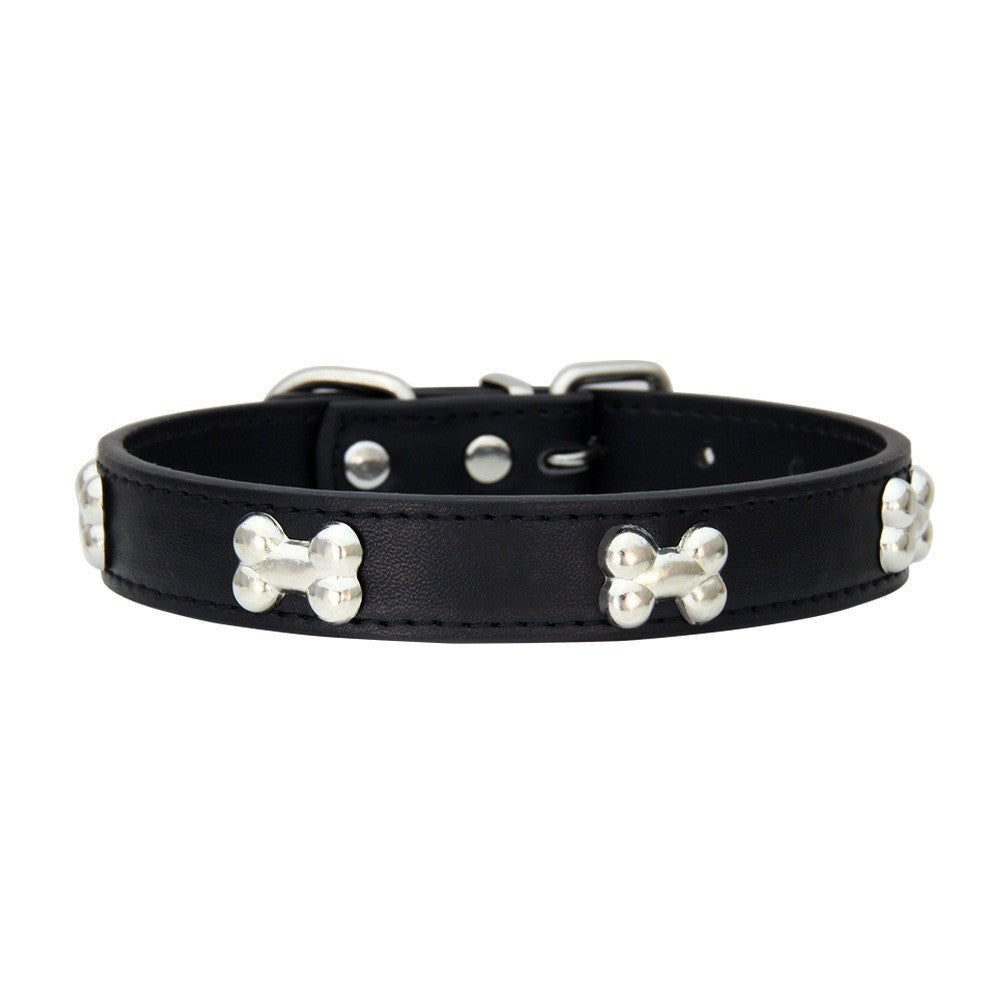 Novas coleiras de couro duráveis para cães, coleiras para filhotes de pug para cães pequenos e grandes, coleira de pescoço GXQ13