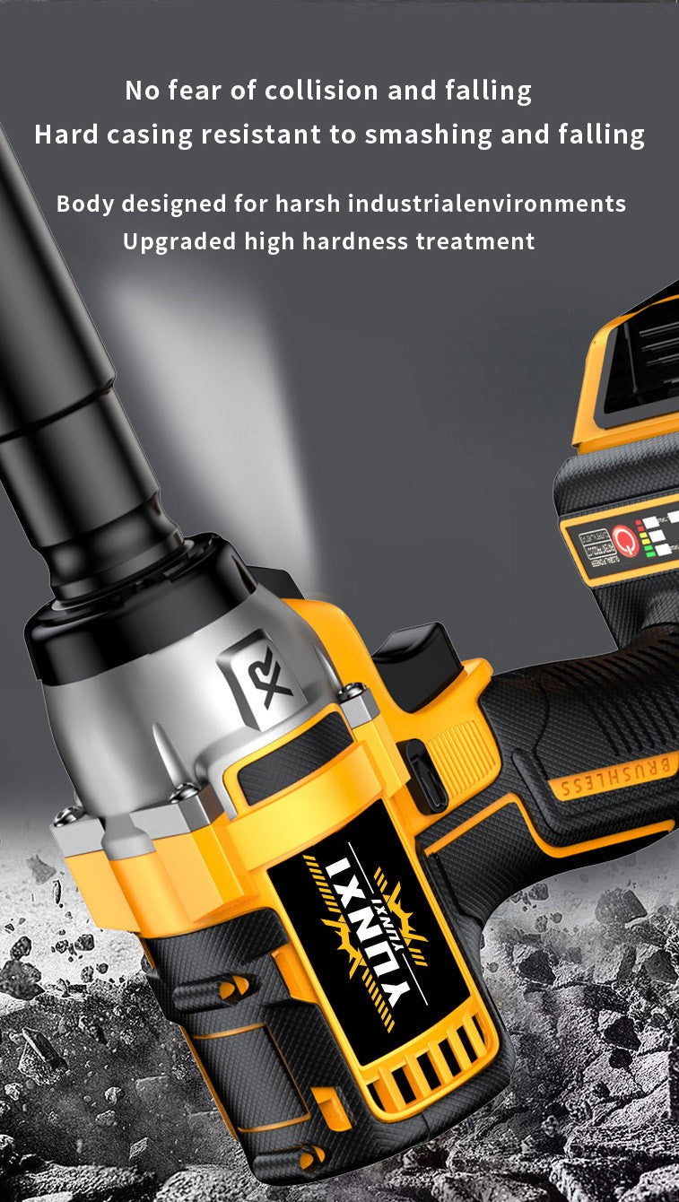 Nova chave elétrica de lítio sem escovas, chave de impacto sem fio, chave de impacto recarregável, equipada com soquete, perfeita para