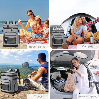 30L Waterproof Insulated Cooler Backpack for Men Women Leak Proof Cooler Rucksack for Camping Beach Fishing Picnic Travel Bag