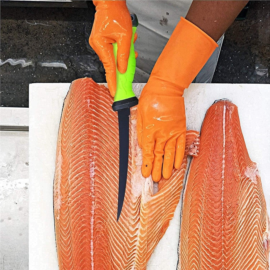 Faca de Pesca para Filetar Desossar Peixe 5 6 7 8 9 Polegadas Faca de Sashimi de Cozinha Antiaderente para Raspar Peixes Faca para Filetar Bainha