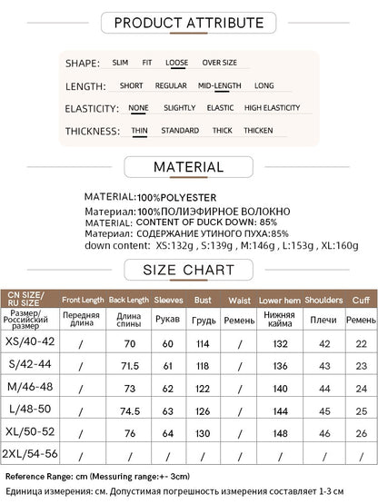 AMII Minimalist Duck Down Puffer Coat Women Winter 2025 Lightweight Stand Collar Lapel Warm Outerwear New Jackets 12344052