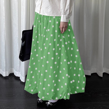 VONDA Polka Dot Bohemian Long Skirts Women Oversize Casual Elastic Waist Jupes Faldas Saia 2025 Autumn Maxi Skirt Plus Size 5XL
