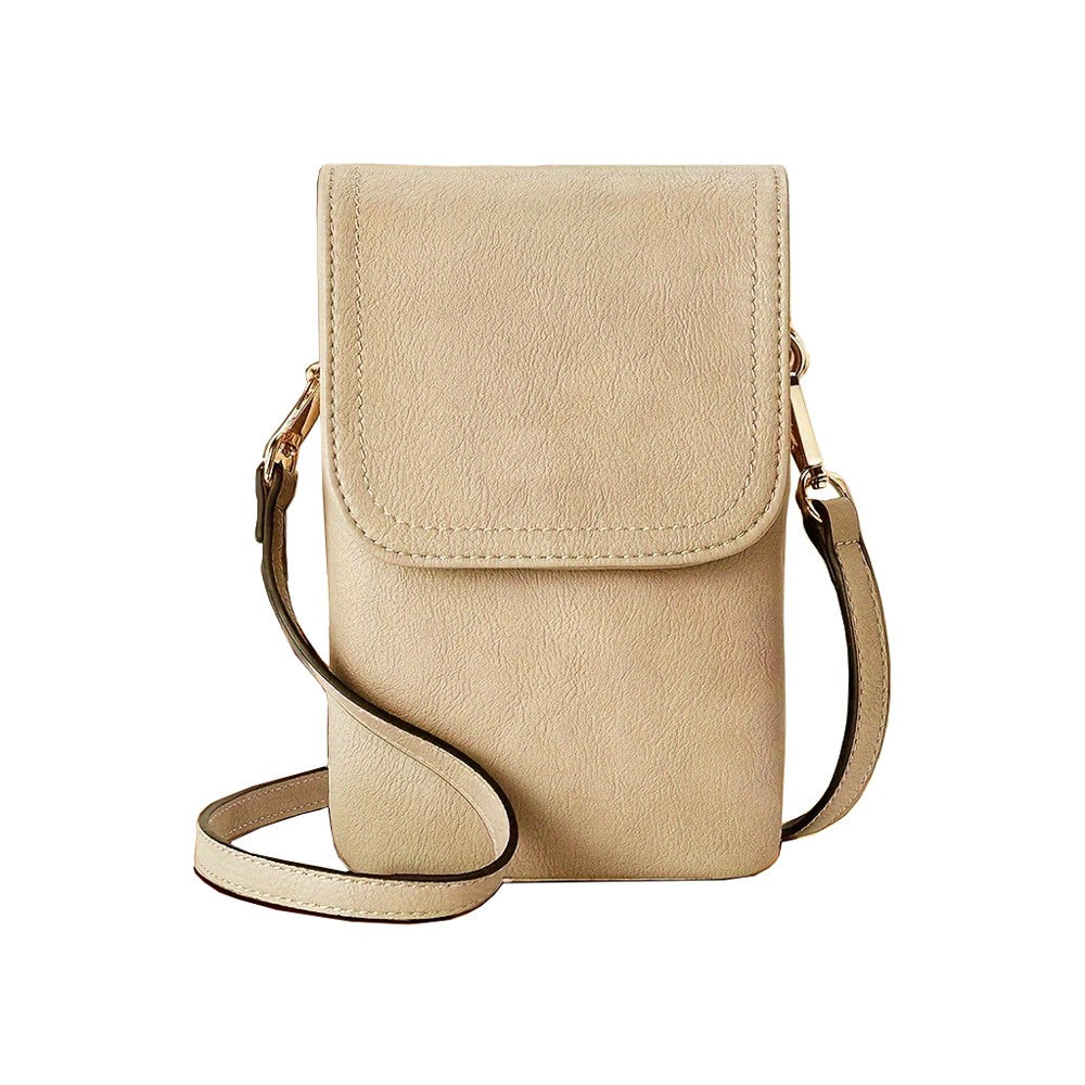 Fashionable and minimalist PU leather women's crossbody bag designer mobile phone bag change small bag women's single shoulder c