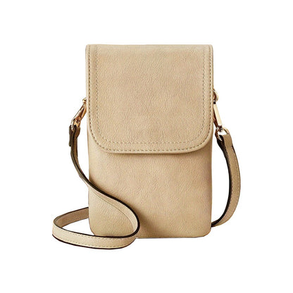 Fashionable and minimalist PU leather women's crossbody bag designer mobile phone bag change small bag women's single shoulder c