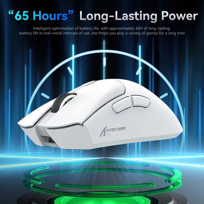 Mouse Bluetooth Attack Shark R1 e Grip Tape, Mouse Viral Avaliado por Influenciadores PAW3311 1K HZ Mouse Gamer com Macro para pad/pc