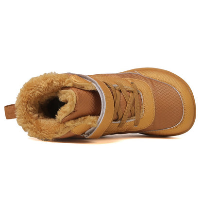 New Children's wide toe barefoot snow boots Little/Big/Kid Wide Toe Minimalist Sneakers Girls waterproof high-top cotton shoes