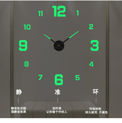 3D Luminous Wall Clock Frameless Acrylic DIY Digital Clock Wall Stickers Mute Clock for Living Room Bedroom Office Wall Decor