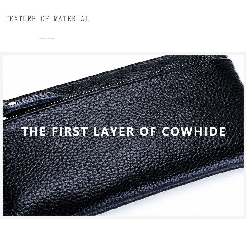 Women's Wristlet Clutch Purse Genuine Leather Clutch Cellphone Smartphone Long Wallet Vintage Purse Travel Double Zip Wristlets