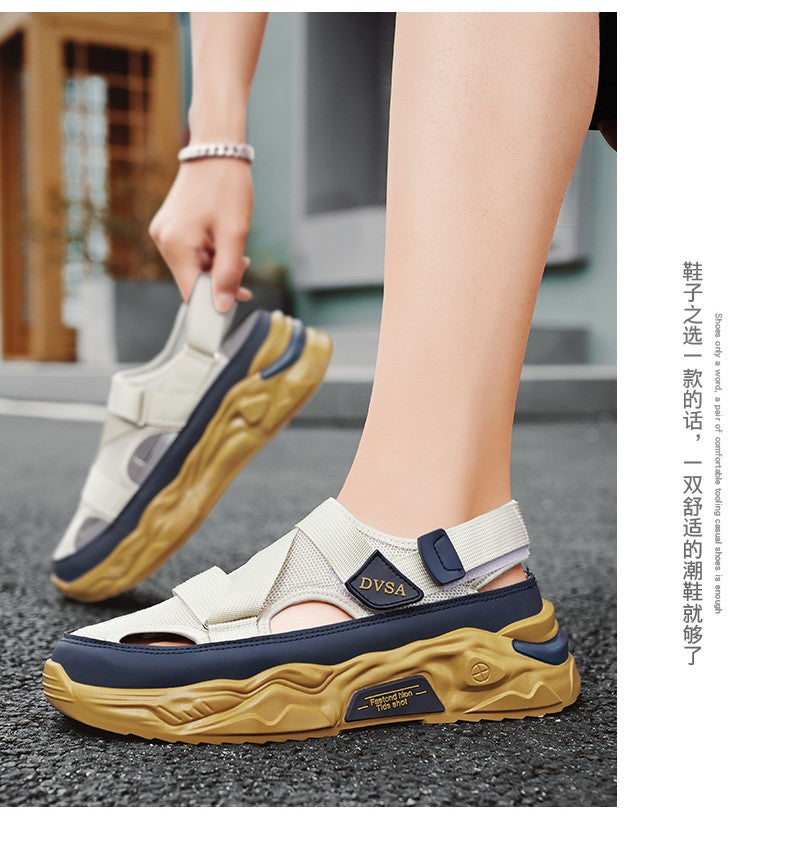 Summer Men Sandals Genuine Leather Mens Casual Shoes Outdoor Men Leather Sandals for Men Beach Shoes Roman mens Shoes