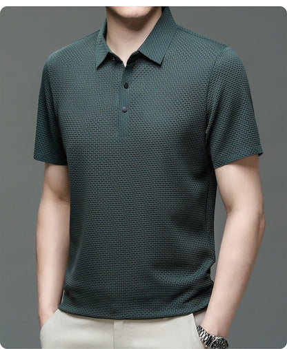 Summer New Men's Short Sleeve T-shirt Cool and Breathable POLO Shirt Business Casual Sweat-absorbing Top