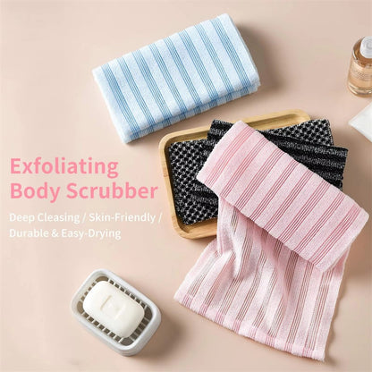 1pc Exfoliating Back Body Scrubber For Shower Bath, Long Strip Rubbing Scrub Towel, Exfoliating Washcloth