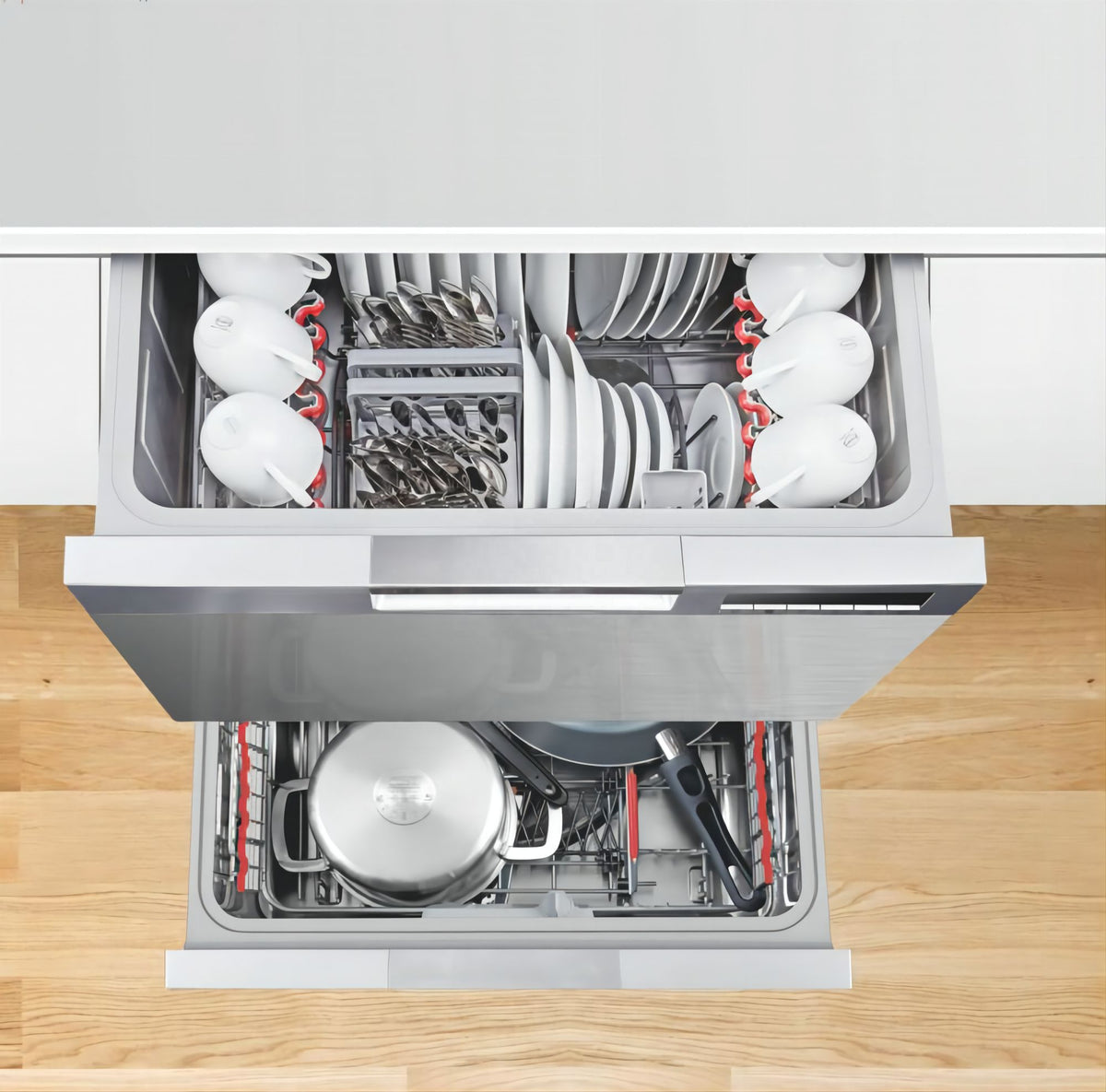 Drawer Dishwasher Double Deck 60cm 12 Sets Full-integrate Invisible Save Space Dishwasher Cabinet Dishwashers