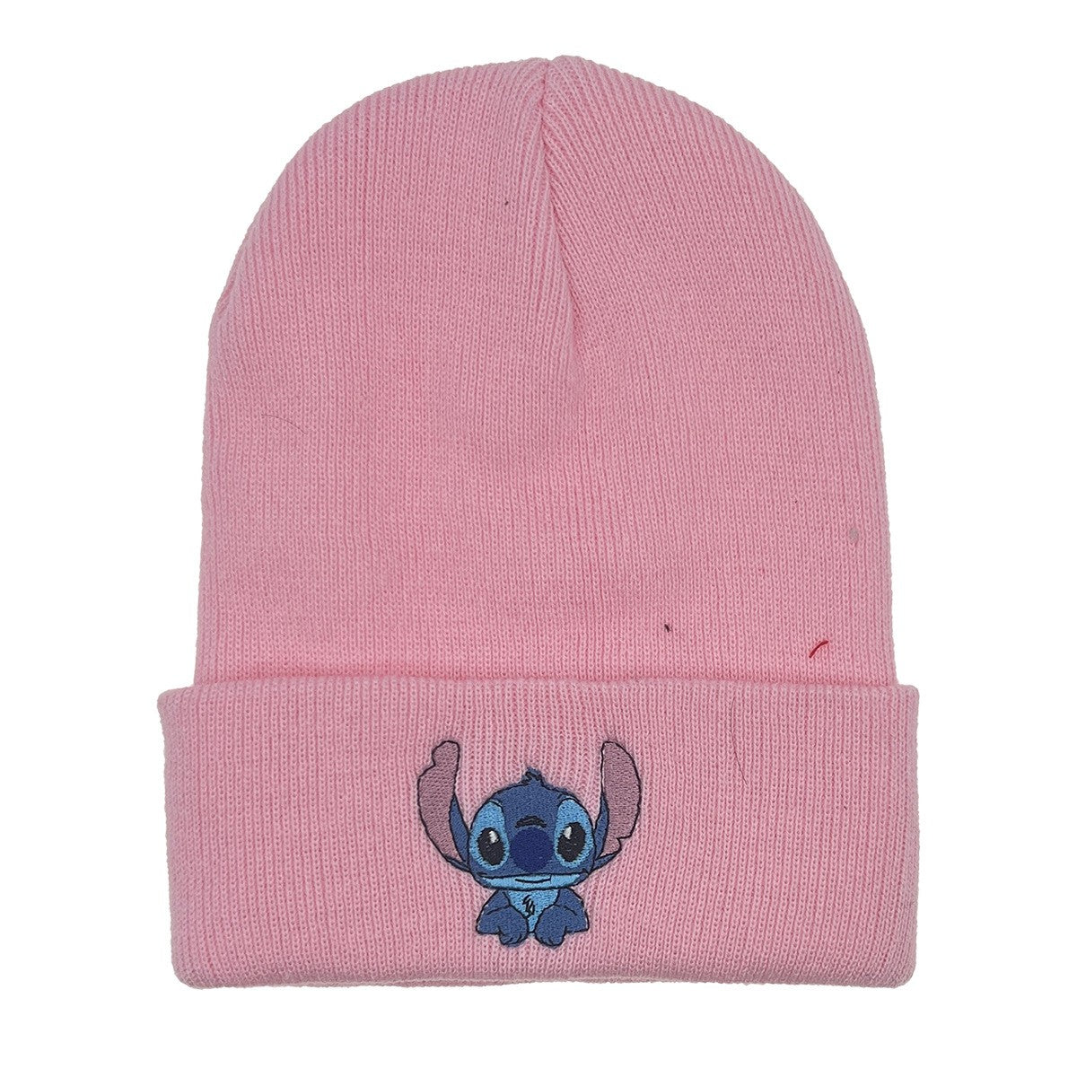 Chapéu de Malha Bordado Disney Anime Stitch Outono Inverno Chapéu Quente Externo Chapéu Elástico Presentes para Adultos e Crianças