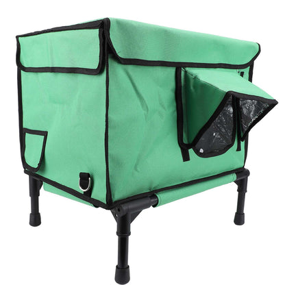 Casa Aquecida Para Gatos Elevada, Casa Aquecida À Prova de Intempéries e Isolada Para Abrigo de Gatos e Cães Ao Ar Livre