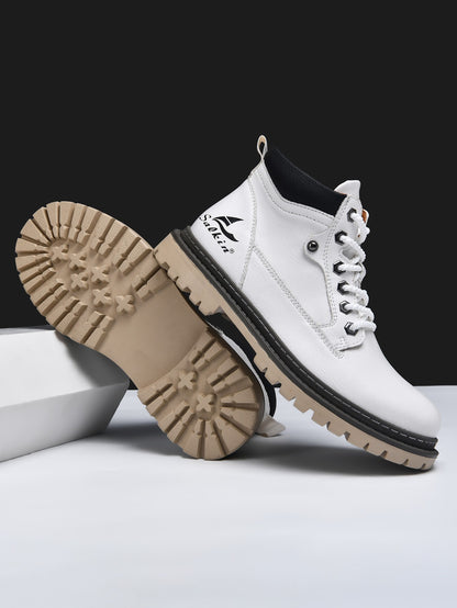 Botas Masculinas Feitas à Mão, Botas de Tornozelo de Inverno em Couro, Sapatos de Outono para Caminhada ao Ar Livre, Tênis, Botas Masculinas de Cano Alto, Calçados Antiderrapantes