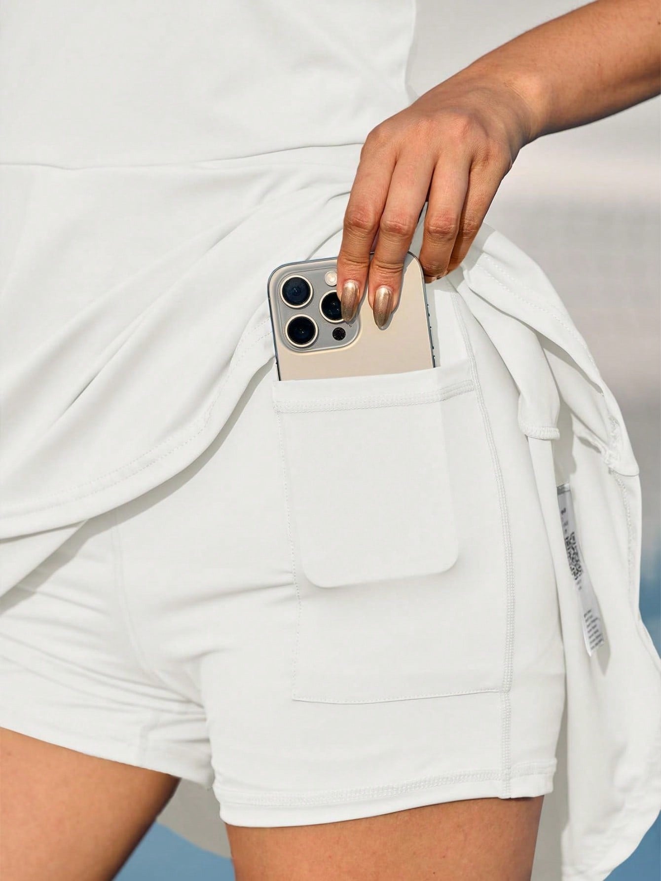 Fisoow Women's Tennis Skirt with Built in Shorts and Bra, Summer Backless Hanging Neck V-neck Yoga Golf Exercise Mini Dress