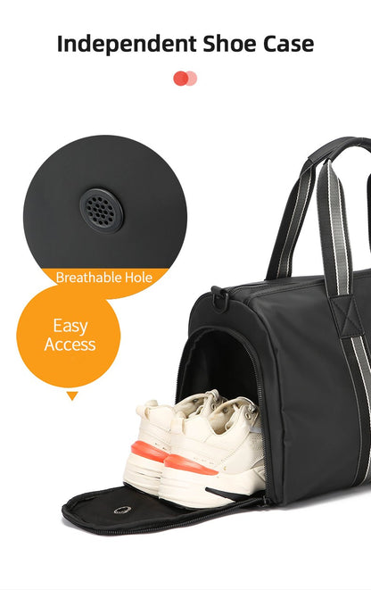 Men's Travel Bag with Wet Dry Separation Pocket Independent Shoe Case Large Capacity Gym Bag for Exercise Trip Motorbike Travel