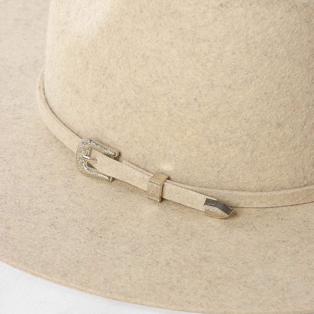 Chapéu Fedora de Feltro 100% Lã Australiana com cinto de feltro e aba larga de design moderno
