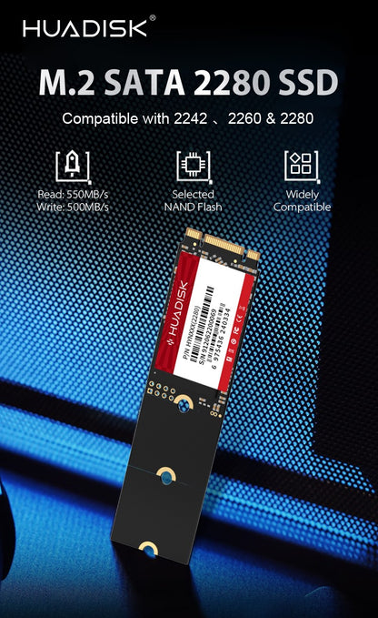 HUADISK SSD M.2 SATA 2280 2260 2242 NGFF Drive de Estado Sólido 128gb 256gb 512gb 1tb HD Interno SATA3 para Desktop Laptop Notebook