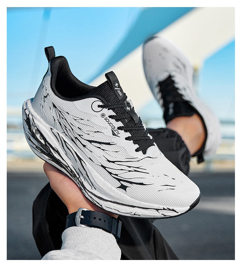 Fluorescence  Running Shoes Carbon Board Marathon Men Sports Lightweight Women's Comfortable Athletic Nonskid Sneakers Casual