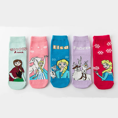Novas Meias Infantis Congeladas de Anime Kawaii Elsa Anna Princesa Algodão Outono Inverno Meias Disney Princesa Menina Presentes Infantis