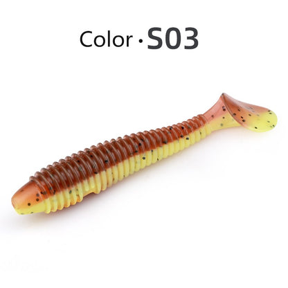 Iscas de Pesca MEREDITH Swing Impact FAT 75mm 85mm 180mm Iscas com Cauda de Remo Wobbler Isca Macia de Pesca para Baixo Isca de Silicone
