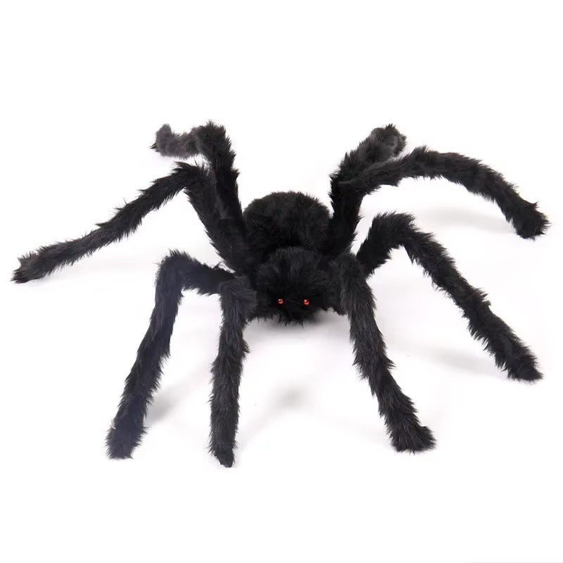 Halloween Aranha de Pelúcia Grande Decoração de Halloween de Terror Adereços de Festa Decoração Gigante de Aranha para Exterior Brinquedo de Pelúcia de Aranha Preta de 30-200cm