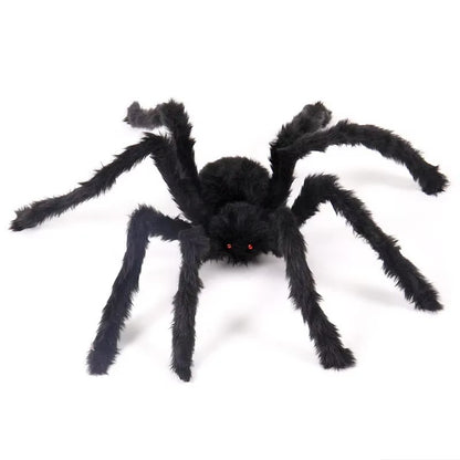 Halloween Aranha de Pelúcia Grande Decoração de Halloween de Terror Adereços de Festa Decoração Gigante de Aranha para Exterior Brinquedo de Pelúcia de Aranha Preta de 30-200cm