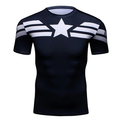 MOTO-Men's 3D printed street fashion trend spider series summer quick drying short sleeved T-shirt